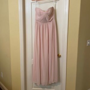 Social bridesmaids blush strapless dress